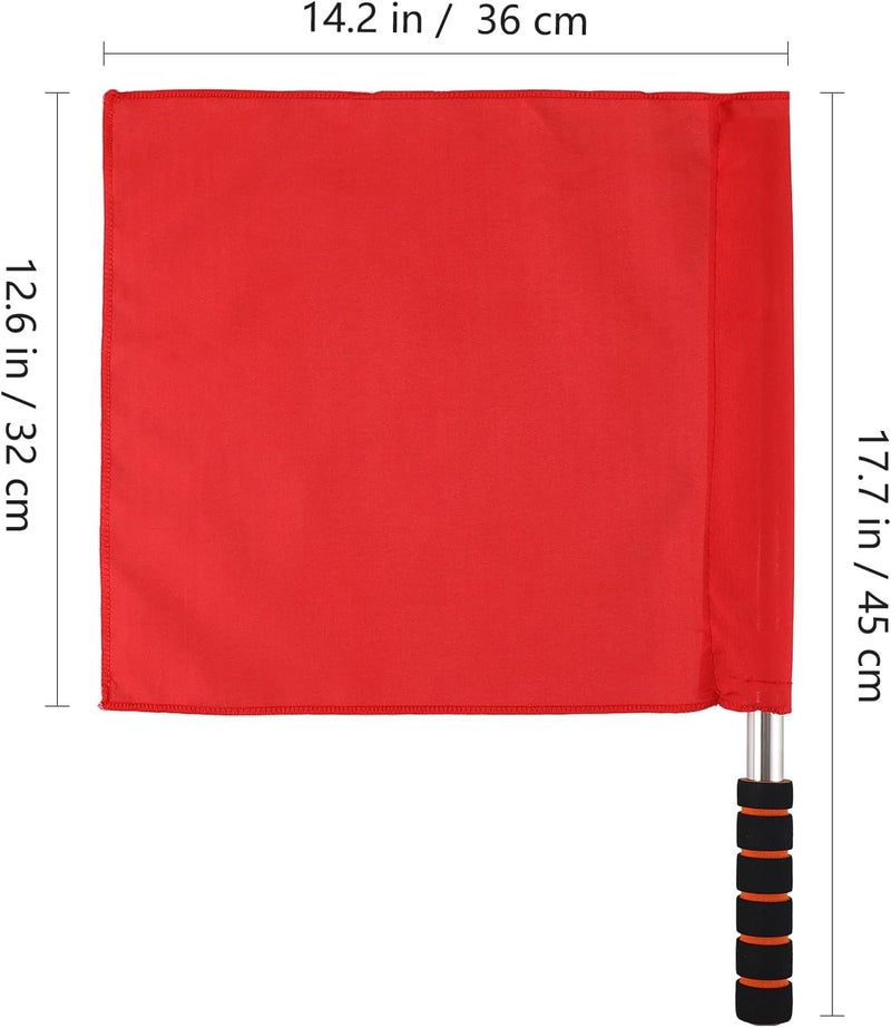 Yardwe Referee Flag Set with Stainless Steel Poles 4-Pack Hand Signal Flags for Sports Officiating Football Soccer Volleyball Track Field High-Visibility Colored Flags - Image 3